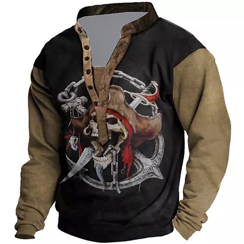

Men's Unisex Sweatshirt Pullover Button Up Hoodie Skull Graphic Prints Print Casual Daily Sports 3D Print Streetwear Designer Casual Clothing Apparel Hoodies Sweatshirts Long Sleeve Black
