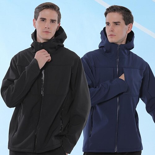 

Men's Hiking Softshell Jacket Waterproof Hiking Jacket Rain Jacket Winter Outdoor Thermal Warm Waterproof Windproof Fleece Lining Outerwear Windbreaker Trench Coat Fishing Camping / Hiking / Caving