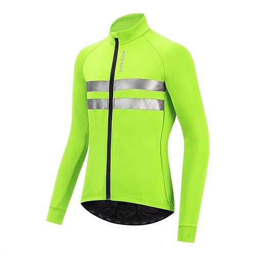

WOSAWE Men's Cycling Jacket Fleece Jacket Winter Thermal Warm Windproof Breathable Reflective Strips Bike Jacket Top Mountain Bike MTB Road Bike Cycling City Bike Cycling Black Green Red Bike Wear