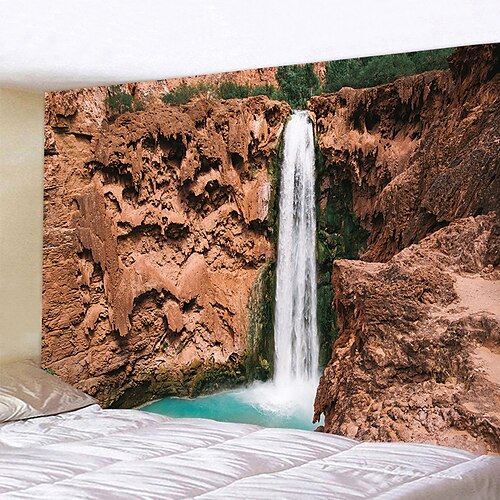 

Landscape Waterfall Wall Tapestry Art Decor Blanket Curtain Hanging Home Bedroom Living Room Decoration Polyester