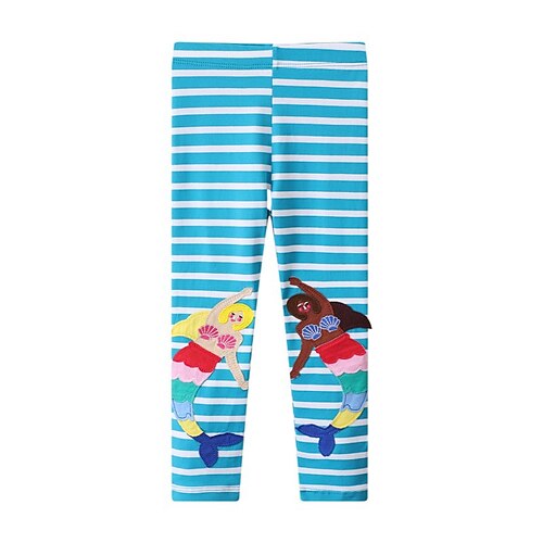 

Kids Girls' Leggings Striped Active Daily Cotton 2-6 Years Winter Light Blue
