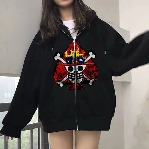 

Inspired by One Piece Film: Red Monkey D. Luffy Cartoon Manga Outerwear Anime Front Pocket Graphic Outerwear For Men's Women's Unisex Adults' 3D Print 100% Polyester