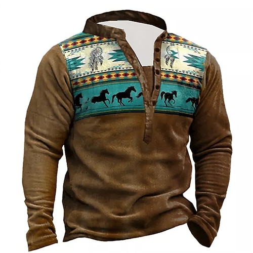 

Men's Unisex Sweatshirt Pullover Button Up Hoodie Animal Graphic Prints Print Casual Daily Sports 3D Print Streetwear Designer Casual Clothing Apparel Hoodies Sweatshirts Long Sleeve Brown