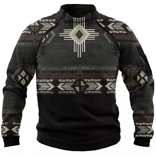 

Men's Unisex Sweatshirt Zip Hoodie Sweatshirt Pullover Black High Neck Graphic Prints Zipper Print Casual Daily Sports 3D Print Basic Boho Casual Clothing Apparel Hoodies Sweatshirts Long Sleeve