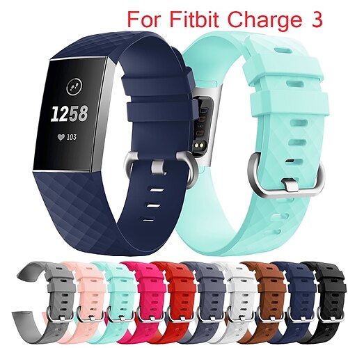 

1 PC Correa de Smartwatch Compatible con Fitbit Charge 3 / Charge 3 SE / Charge 4 Silicona Reloj inteligente Correa Impermeable Ajustable Transpirable Correa Deportiva Reemplazo Pulsera