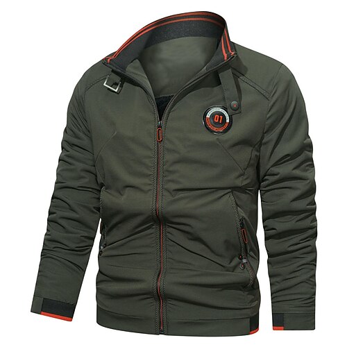 

Men's Winter Jacket Winter Coat Casual Jacket Windproof Warm Street Daily Holiday Zipper Stand Collar Casual Casual Daily Comfortable Jacket Outerwear Pure Color Pocket Dark Navy Red Army Green
