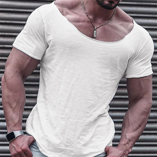 

Men's T shirt Tee Plain V Neck Street Sports Short Sleeve Clothing Apparel Fashion Designer Casual Comfortable