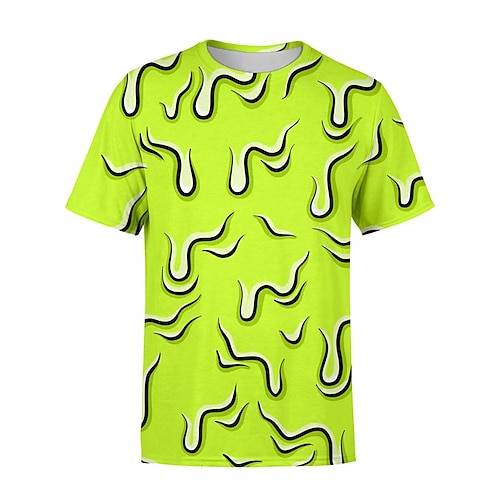 

Men's Unisex T shirt Tee Graphic Prints Crew Neck Green Yellow 3D Print Outdoor Street Short Sleeve Print Clothing Apparel Sports Casual Classic Big and Tall / Summer / Summer