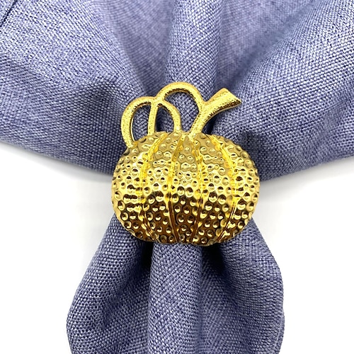

Halloween Pumpkin Shape Napkin Rings Metal Gold Napkin Holder Table Napkin Rings for Dinning Table Parties Everyday