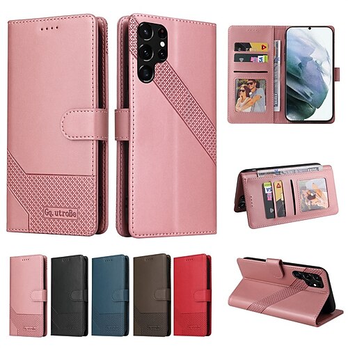

Phone Case For Samsung Galaxy Wallet Card A73 A53 A33 A13 S22 Ultra Plus S21 FE S20 A72 A52 A42 Note 20 Ultra S10 S10 Plus A71 Galaxy A22 5G Wallet Full Body Protective Card Holder Slots Solid Colored