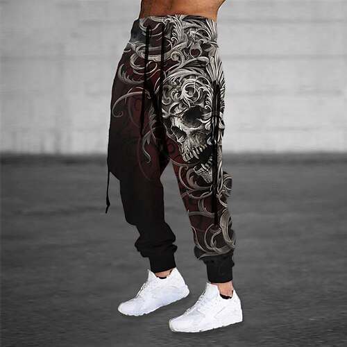 

Men's Sweatpants Joggers Trousers Drawstring Elastic Waist Ribbon Graphic Prints Comfort Breathable Sports Outdoor Casual Daily Cotton Blend Terry Streetwear Stylish Green Black Micro-elastic