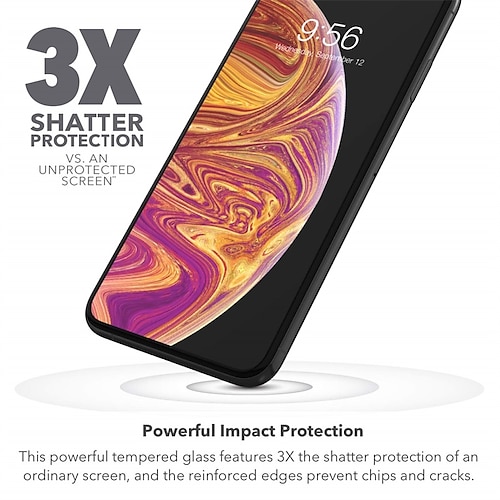 

Glass Screen Protector for Apple iPhone 12 & 12 Pro 3X Shatter Protection Scratch Resistant Oil-Resistant Surface Easy to Install