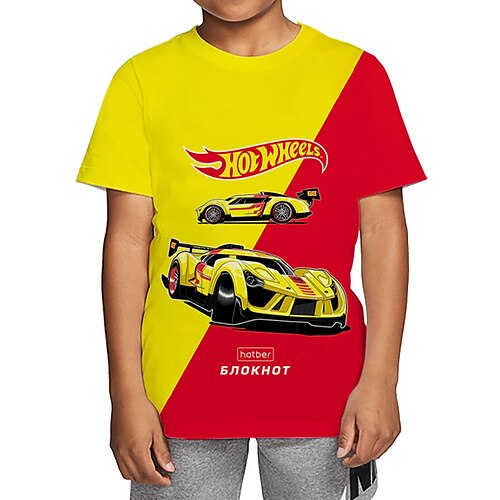 

Kids Boys T shirt Tee Short Sleeve 3D Print Graphic Crewneck Yellow Children Tops Fall Winter Cool Outdoor Daily Regular Fit 4-12 Years