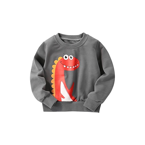 

Kids Boys Sweatshirt Cartoon School Long Sleeve Active 2-8 Years Winter Gray