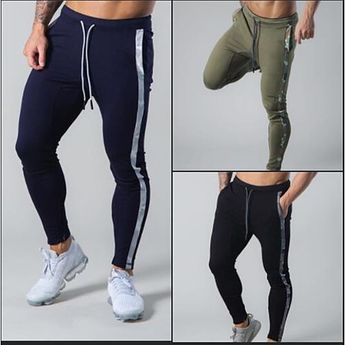 

Men's Sweatpants Trousers Jogging Pants Casual Pants Running Pants Drawstring Elastic Waist Color Block Comfort Breathable Casual Daily Streetwear Sports Fashion ArmyGreen Black Micro-elastic