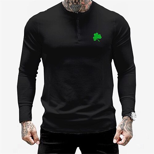 

Men's T shirt Tee Graphic Plants Crew Neck Black Print Street Sports Long Sleeve Button-Down Print Clothing Apparel Fashion Designer Casual Comfortable