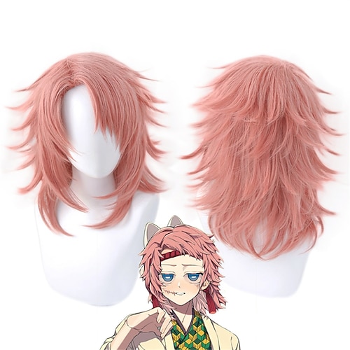 

Anime Demon Slayer Kimetsu no Yaiba Sabito Wig Cosplay Men Women Heat Resistant Synthetic Hair Wigs