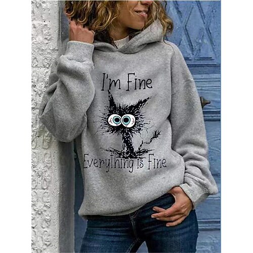 

Women's Hoodie Pullover Hoodie Sweatshirt Pullover Animal Patchwork Print Casual Daily Sports 3D Print Sportswear Casual Clothing Apparel Hoodies Sweatshirts Loose Fit Blue Gray