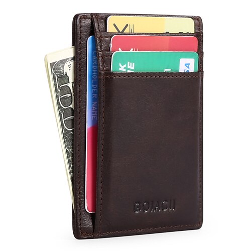 

Credit Card Holder Wallet Leather Name Card Holder Waterproof with Magnetic Shut Multi for Men