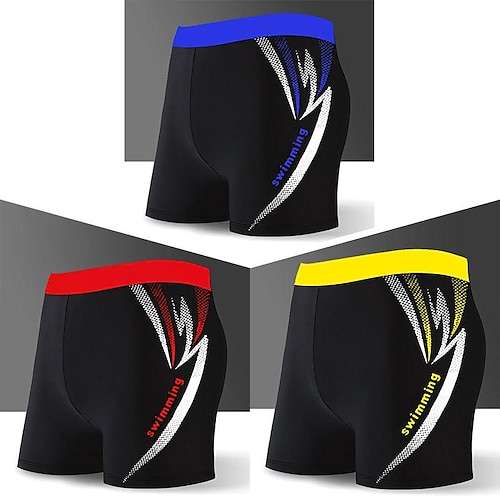 

badeshorts for menn atletisk badetøy badedrakt underdeler svømming surfing vannsport patchwork badetøy pustende hurtigtørkende lett polyester strandklær