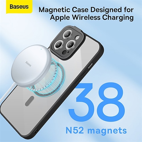 

Baseus Frame Series Magnetic Case For iP6.1 2022 6.1-inch Full Coverage Tempered Glass FilmCleaning kitBlack