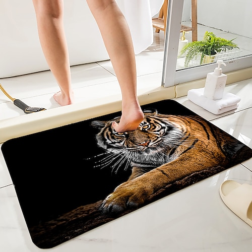 

Tiger Series Digital Printing Floor Mat Modern Bath Mats Nonwoven / Memory Foam Novelty Bathroom