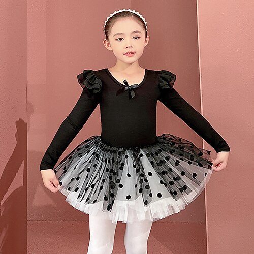 

Abbigliamento da ballo per bambini Danza classica Gonne Fiocco Stampe Con balze Da ragazza Addestramento Prestazioni Manica lunga Alto Misto cotone Tulle