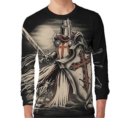 

Kids Boys T shirt Cross Outdoor 3D Print Long Sleeve Active 3-12 Years Winter Khaki