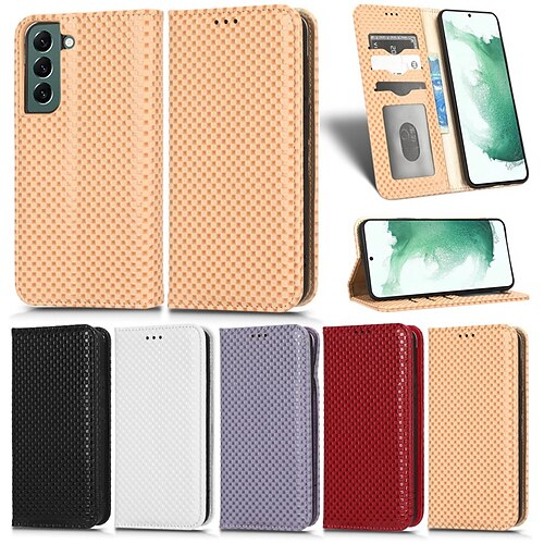 

telefono Custodia Per Samsung Galaxy Porta carte di credito S23 S22 S21 Plus Ultra A32 Slot per porta carte Flip magnetico Supporto a molla Tinta unita Geometrica TPU pelle sintetica