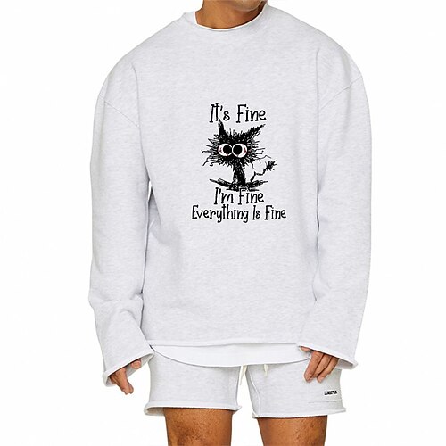 

Men's Sweatshirt Pullover White Crew Neck Graphic Letter Print Sports & Outdoor Streetwear Designer Casual Big and Tall Winter Fall Clothing Apparel Hoodies Sweatshirts Long Sleeve / Spring