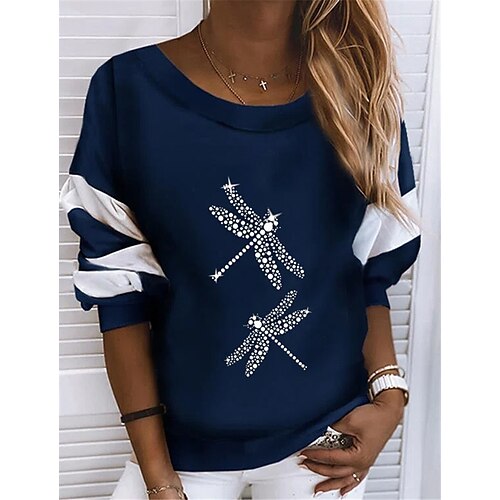 

Women's Sweatshirt Pullover Active Streetwear Royal Blue Sports Round Neck Long Sleeve S M L XL XXL