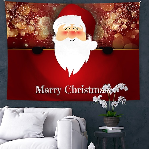 

Christmas Tapestry Photography Background Xmas Santa Claus Reindeer Tree Art Decor Blanket Curtain Picnic Tablecloth Hanging Home Bedroom Dorm Decoration Show Gift