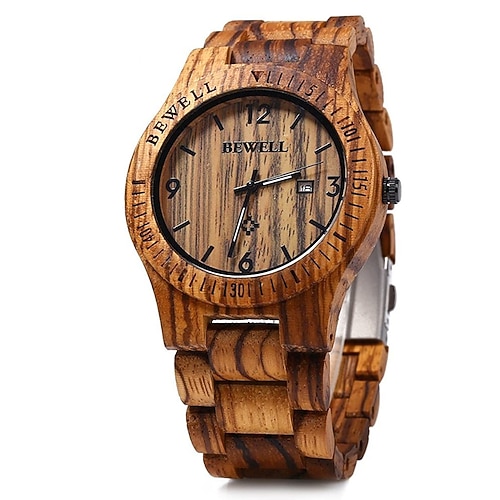 

bewell w086b orologio da uomo in legno analogico al quarzo leggero orologio da polso in legno fatto a mano