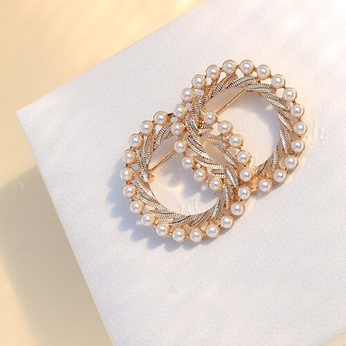 

1 Pair Hoop Earrings For Women's Formal Gift Date Imitation Pearl Alloy Drop