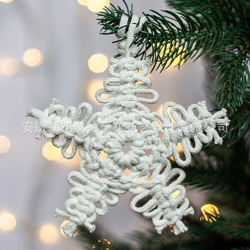 

Christmas Snowflakes Woven Tapestry Tree Hanging Home Decoration Ornaments Children's Room Home Livingroom Decoration