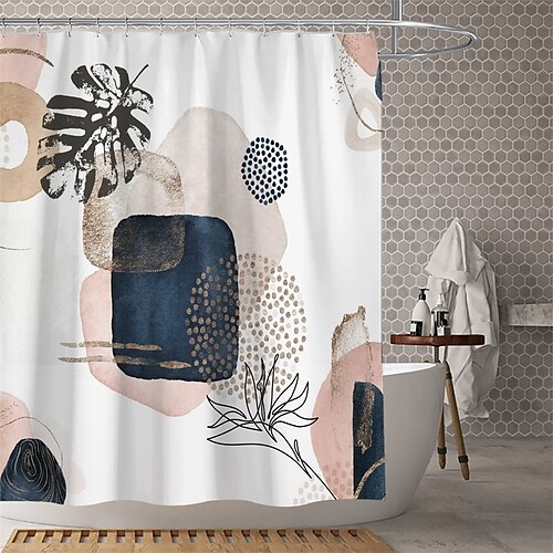 

Waterproof Fabric Shower Curtain Bathroom Decoration and Modern and Geometric and Classic Theme.The Design is Beautiful and DurableWhich makes Your Home More Beautiful.