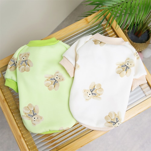 

Dog Cat Sweatshirt Animal Solid Colored Cute Sweet Dailywear Casual Daily Winter Dog Clothes Puppy Clothes Dog Outfits Soft Green Beige Costume for Girl and Boy Dog Cotton S M L XL 2XL