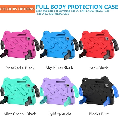 

Tablet Case Cover For Samsung Galaxy Tab A7 Lite 8.7'' A 8.0 2021 2019 with Adjustable Kickstand Frosted Shockproof 3D Cartoon Silicone For Kids