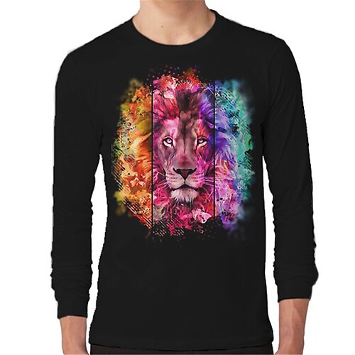 

Kids Boys T shirt Animal Outdoor 3D Print Long Sleeve Vintage 3-12 Years Winter Green Rainbow