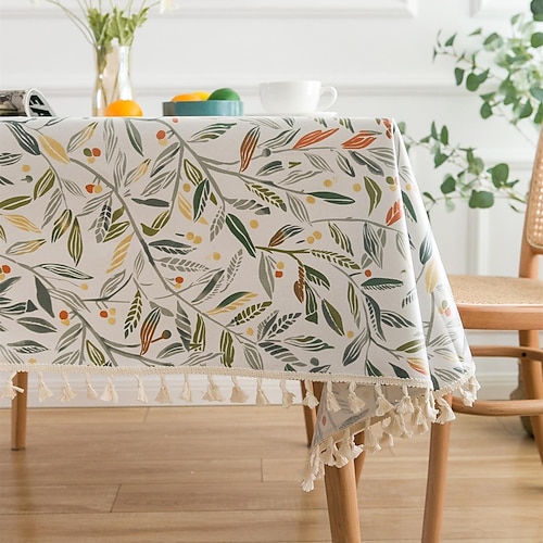 

Cotton And Linen Tablecloths Waterproof, Oil-Proof, Anti-Scalding, Thickened, Wash-Free Plants, Small Flowers, Household Fresh Tablecloths, Pvc Tablecloths