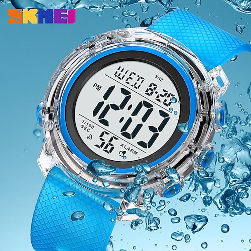 

SKMEI 2022 Japan Digital movement LED Light Watch Mens Women 5Bar Waterproof Countdown Wristwatches