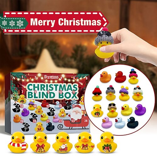 

christmas rubber duck advent calendar rubber duck blind box toy gift