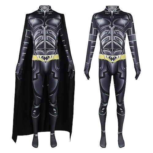 

Justice League Batman Cloak Outfits Masquerade Men's Movie Cosplay Cosplay Black Leotard / Onesie Cloak Masquerade Polyester