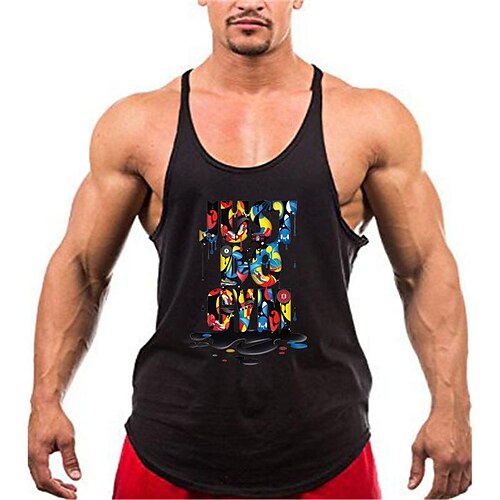 

european and american muscle male professional bodybuilding fitness sports vest hurdle training squat exercise thin shoulder strap camisole