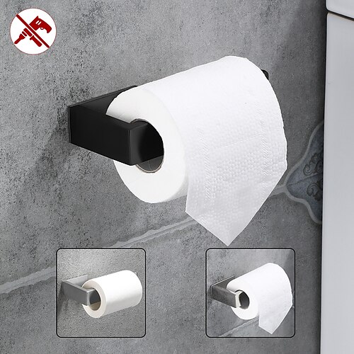 

Toilet Paper Holder,SUS304 Self Adhesive Wall Mounted Toilet Roll Holder,Stainless Steeln Bathroom Tissue Holders(Black/Chrome/Golden/Brushed Nickel)