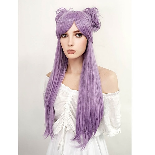 

League of Legends Evelynn Long Purple Cosplay Party Wigs