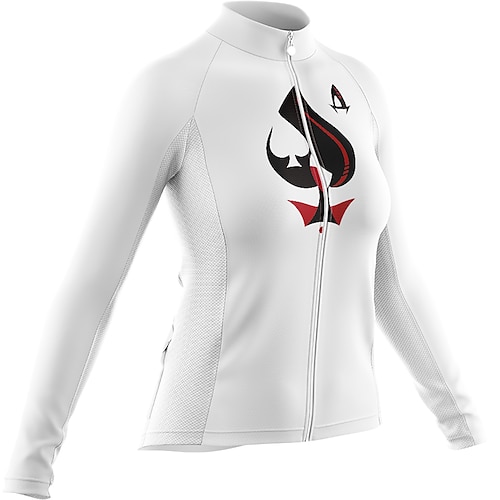 

Women's Cycling Jersey Long Sleeve Bike Jersey with 3 Rear Pockets Mountain Bike MTB Road Bike Cycling Cycling Breathable Ultraviolet Resistant Quick Dry White Polyester Sports Clothing Apparel