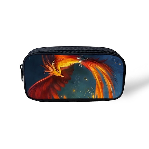 

Unisex Pencil Cases Polyester Zipper Cartoon Cat Floral Print Daily Office & Career Orange