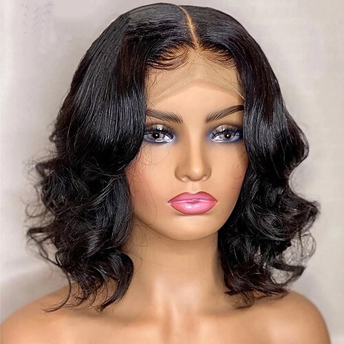 

Short Wigs Deep Wave Frontal Wig Synthetic Lace Front Wig Bob Wig For Black Women With Baby Hair Heat Resistant