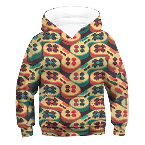 

Kids Boys Hoodie Graphic Outdoor 3D Print Long Sleeve Pocket Fashion 3-12 Years Winter Multicolor